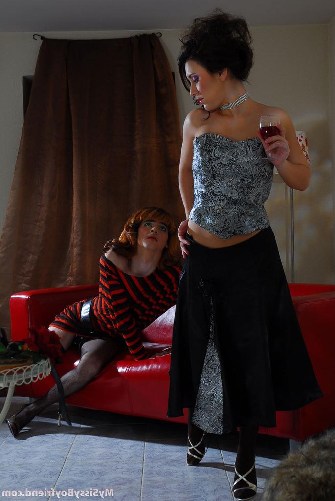 20P Nasty sissy involves his girl into a strap-on session getting a gaping ass