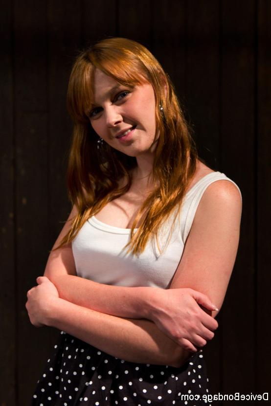 15P Marie McCray redhead bound in metal is made to cum with toys