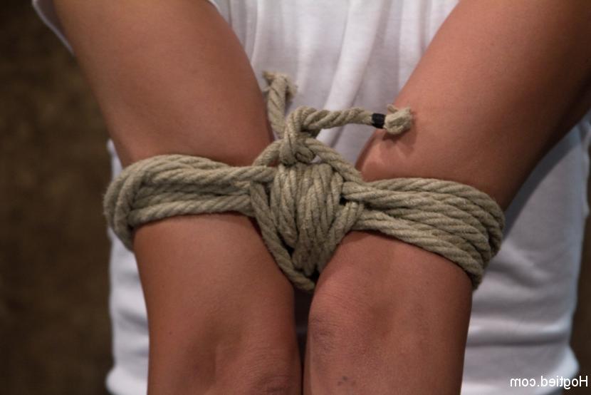 15P Young Amber Rayne rope bound for use