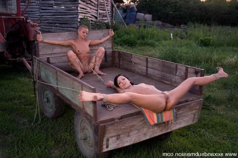15P Two hungarian girls bound and having sex in the countryside
