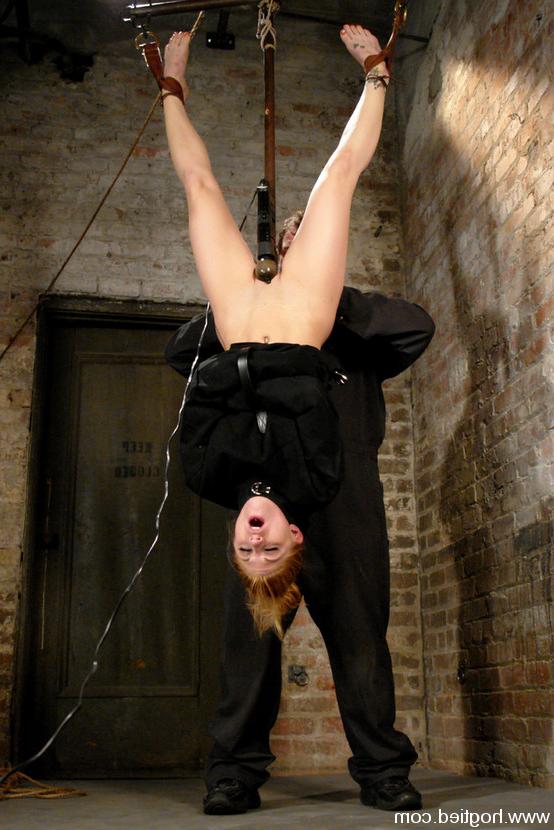 15P Innocent girl is bound, made to cum. Upside down, spread, neck play and huge org