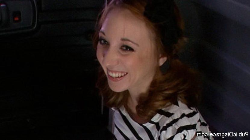 15P Sassy redhead bound hard and having sex before public