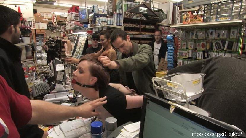 15P Horny girl bound hard and having rough sex in public place