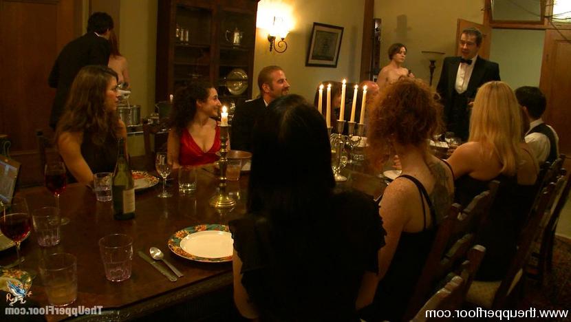 15P slaves cook dinner then get fucked on the table and and orgy