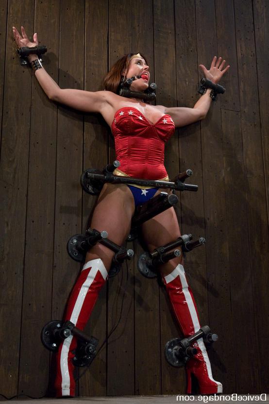 15P Wonder Women captured bound and put in an orgasm trap