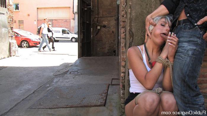 15P Skanky submissive Leyla Black fucked in an alley