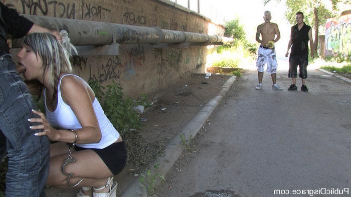 15P Skanky submissive Leyla Black fucked in an alley