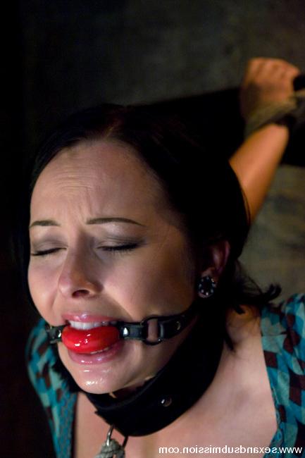 15P gagged and bound for hard bondage sex and evil slave training