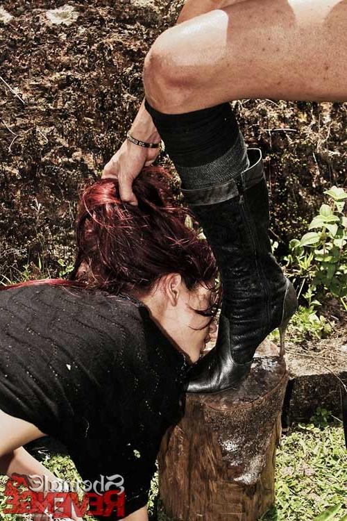 14P Sadistic shemale domme fucks crying slave outdoors