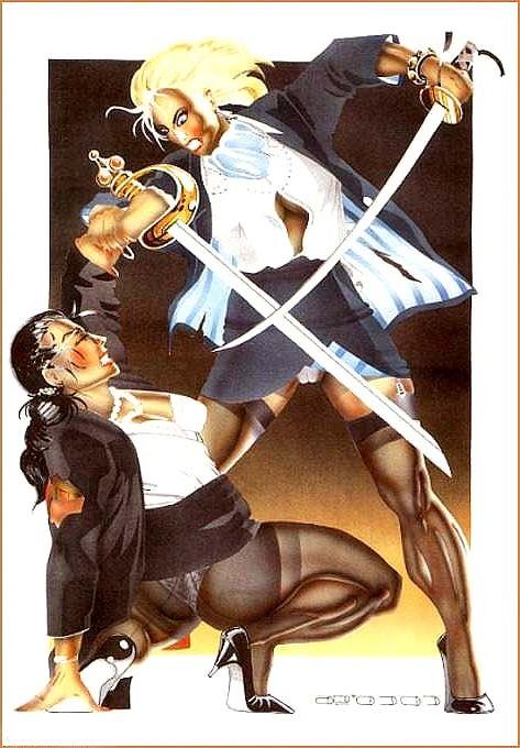 15P strong women in extreme bondage art