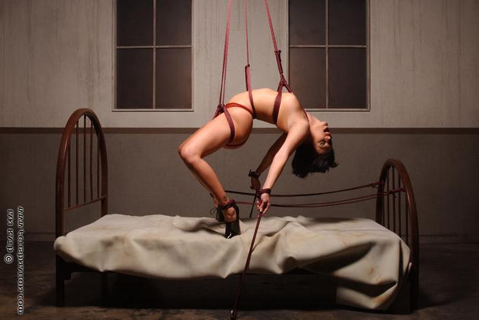 14P Sultry brunette is ball gagged and bound for fun