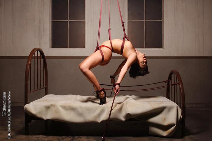 14P Sultry brunette is ball gagged and bound for fun