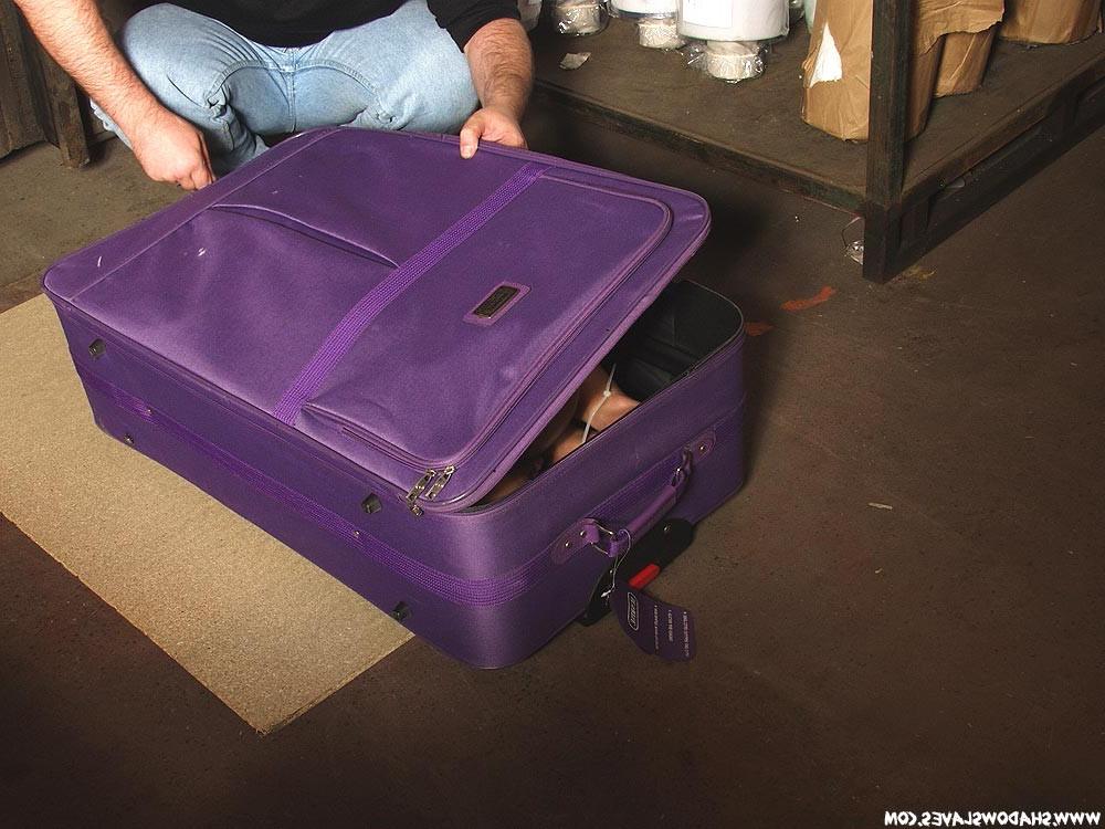 15P Oriental slavegirl bound and packed in suitcase