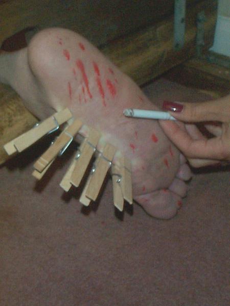 16P Sadistic femdoms tag team hapless submissive