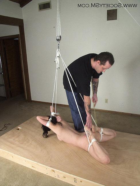 15P Beautifully bound submissive tortured by master
