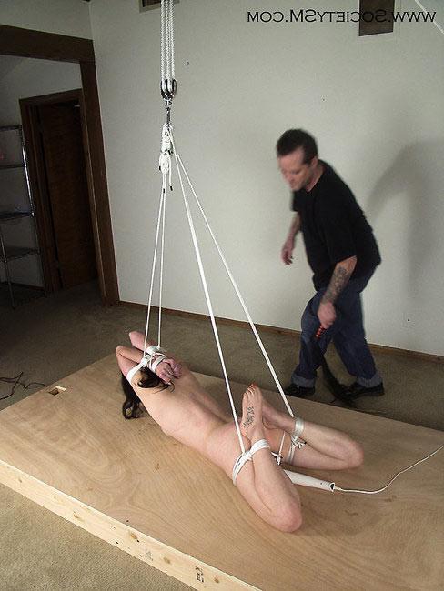 15P Beautifully bound submissive tortured by master
