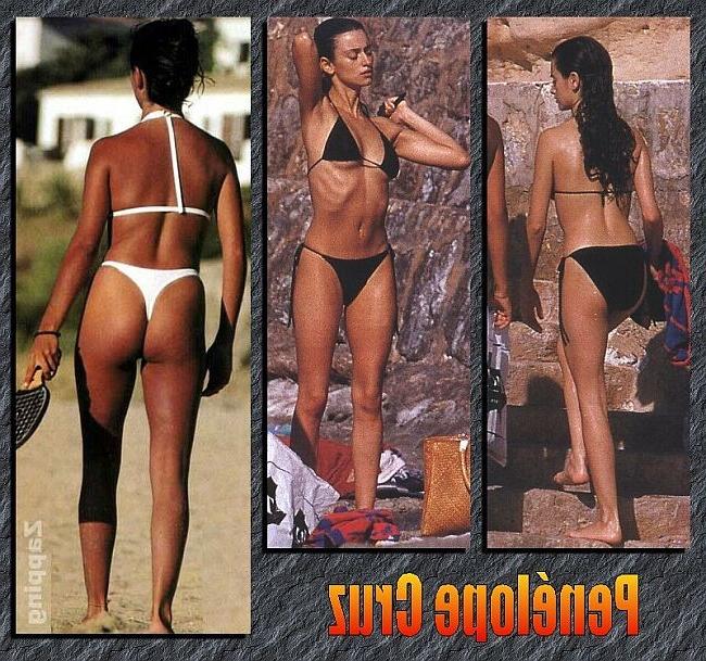 15P Penelope Cruz shows her brown boobs on the beach