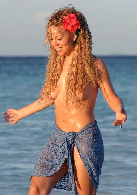 16P Celebrity vocal goddess Mariah Carey topless