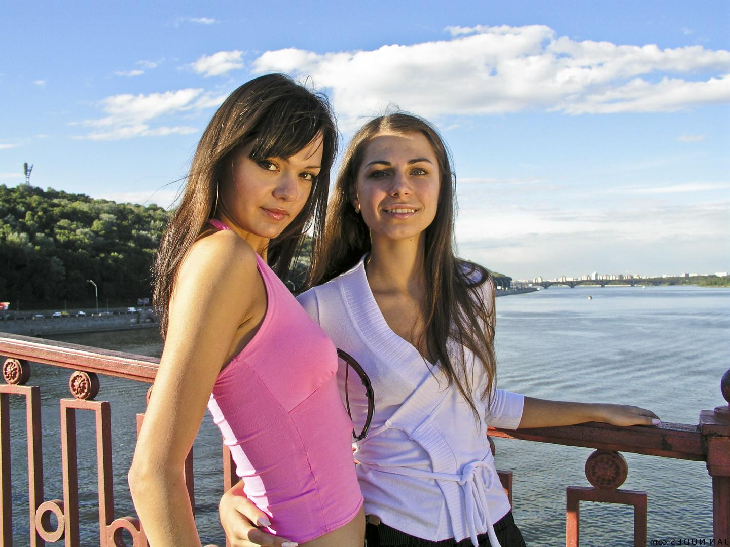 12P Two Ukrainian BFFs show Jan the local beach and a little skin