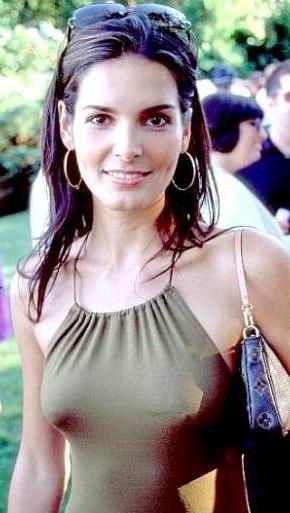 15P beautiful brunette actress Angie Harmon nudes and see thrus