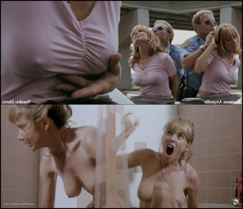 15P pouty lipped actress Rosanna Arquette shows her tits