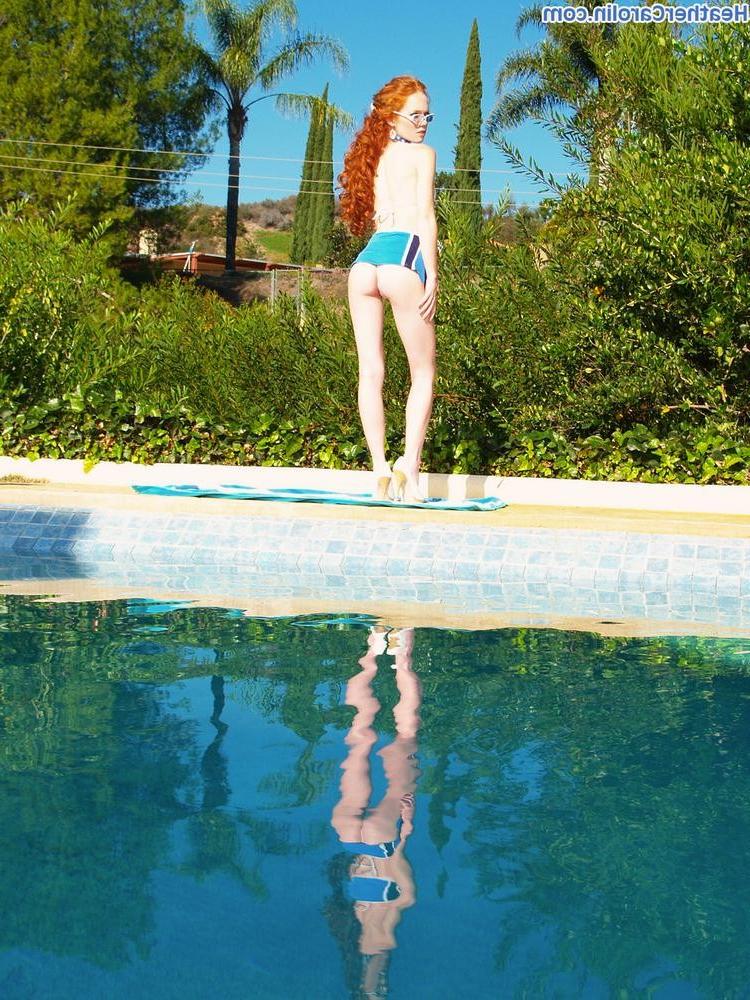15P Heather Carolin gets naked by the pool