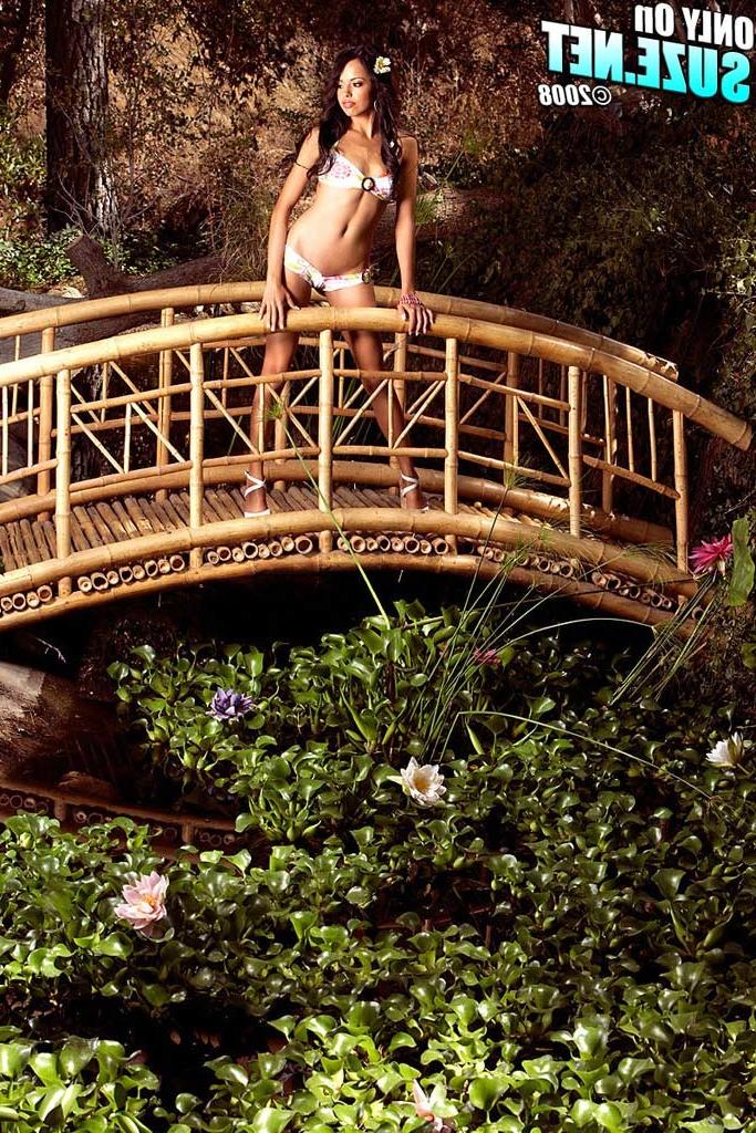 15P Exotic Zeina Heart strips off bikini on a bridge