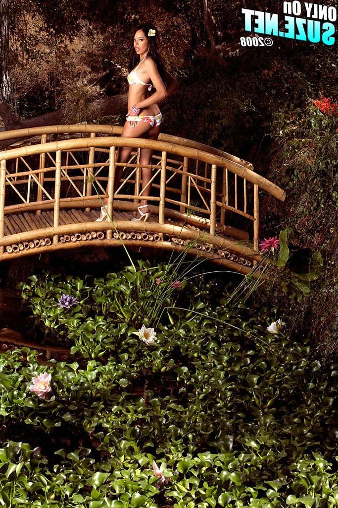 15P Exotic Zeina Heart strips off bikini on a bridge