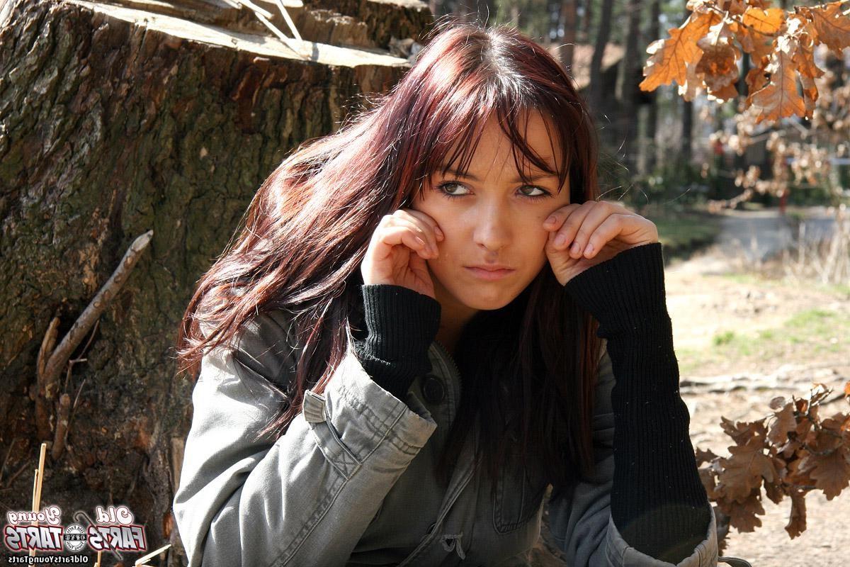 12P Horny grandpa cheers up a crying teenage brunette