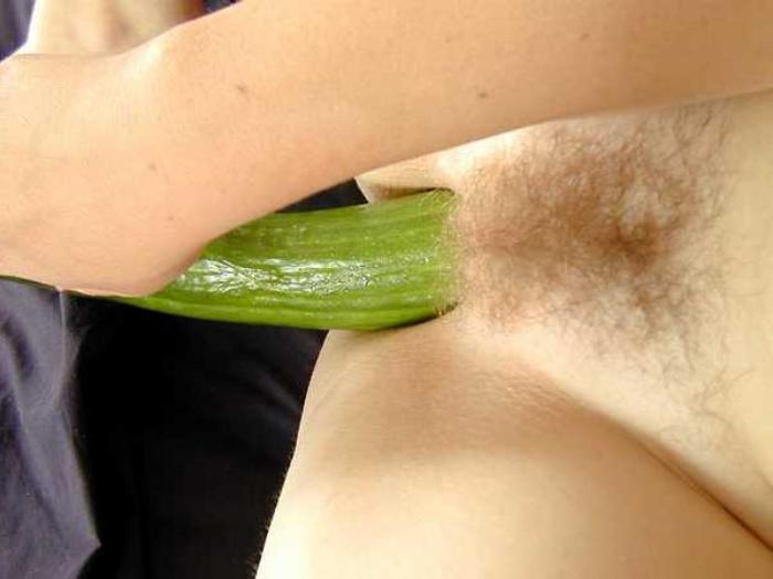 15P Some slut fucking the big cucumber