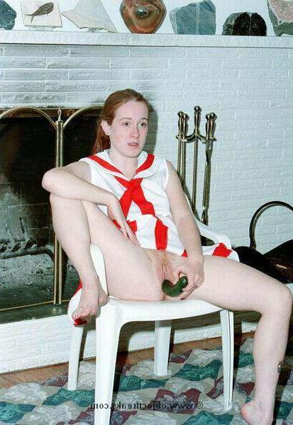 16P amateur redhead masturbating with a cucumber