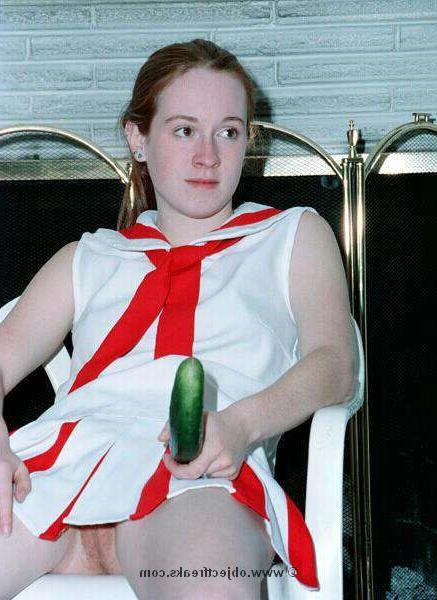 16P amateur redhead masturbating with a cucumber