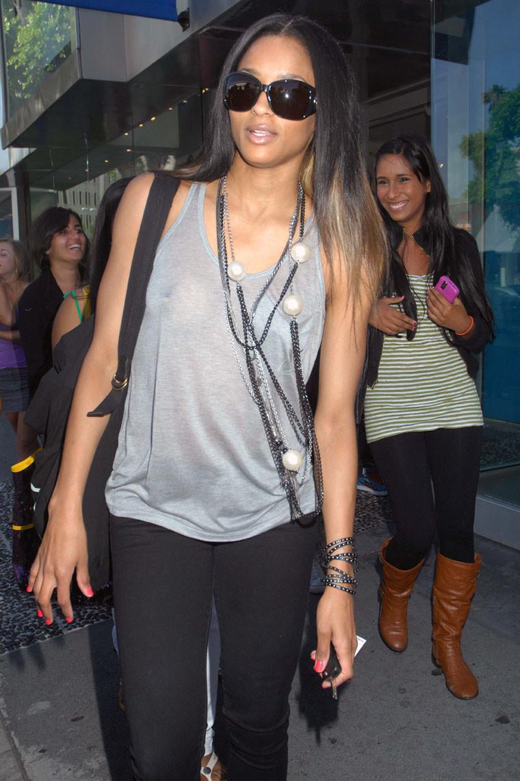 16P Ciara black pop star celebrity showing her big hard nipples