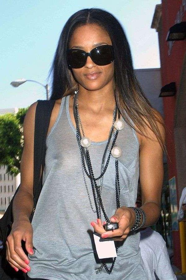 16P Ciara black pop star celebrity showing her big hard nipples