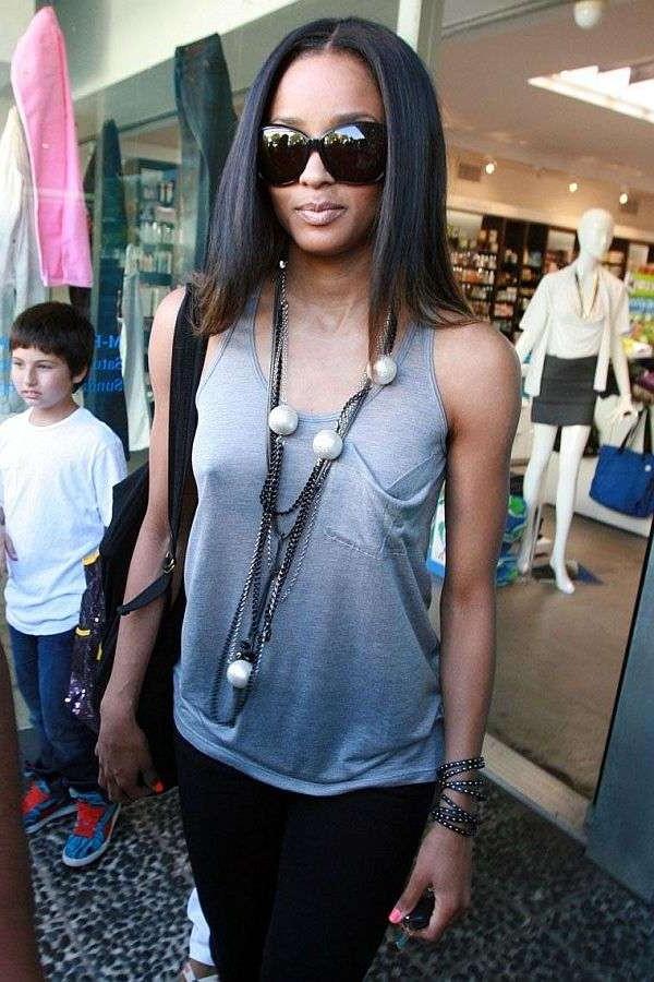 16P Ciara black pop star celebrity showing her big hard nipples