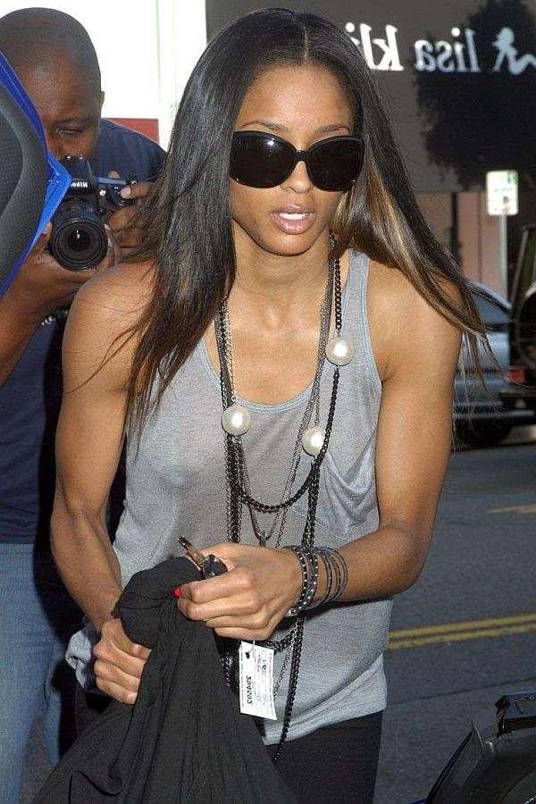 16P Ciara black pop star celebrity showing her big hard nipples