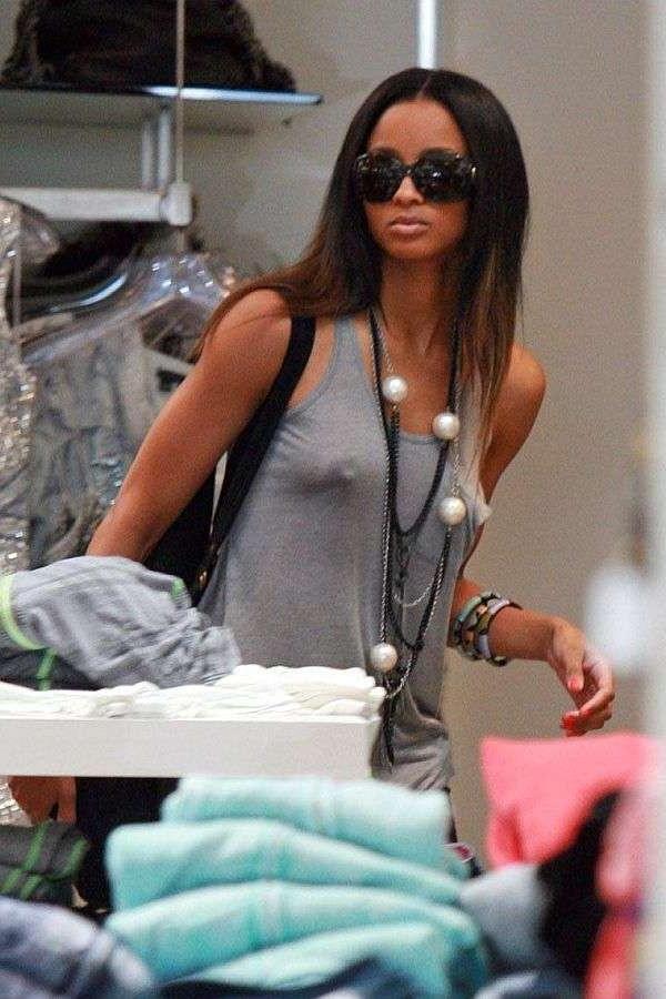 16P Ciara black pop star celebrity showing her big hard nipples
