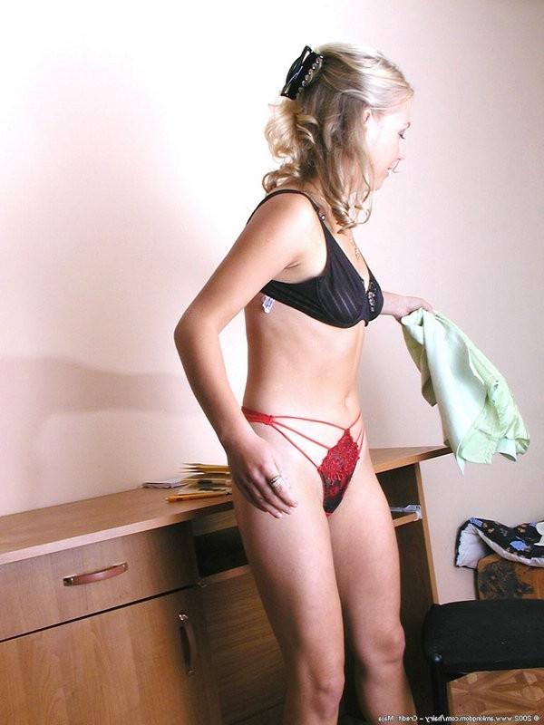 15P innocent looking blonde shows her tits