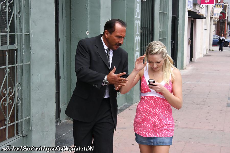 18P Blonde Kylee Reese goes black in front of her own ashamed dad