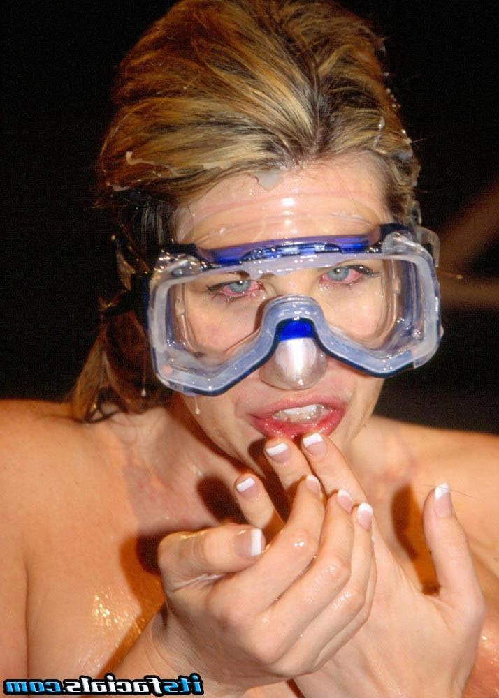 16P Gangbang facial with blonde receiving cumshots