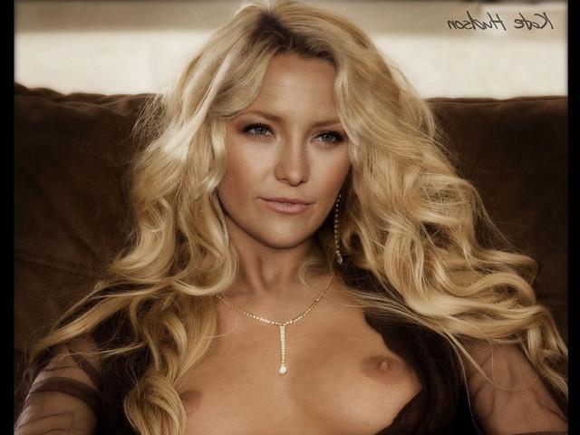 16P Kate Hudson Hollywood celeb showing her little perky tits