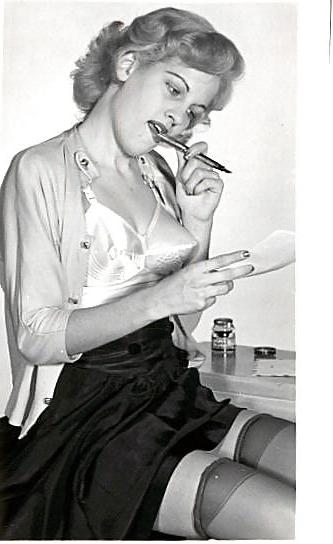 12P Vintage blonde undressing
