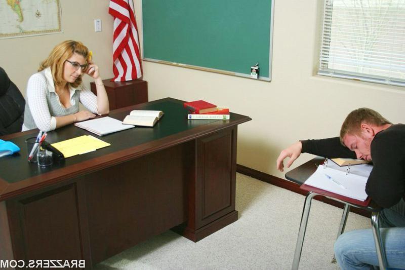 6P Sexy huge boobed milf teacher Sara Jay banged hard at class