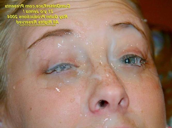 16P Blonde teen group messy facial