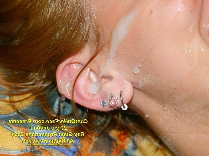 16P Blonde teen group messy facial