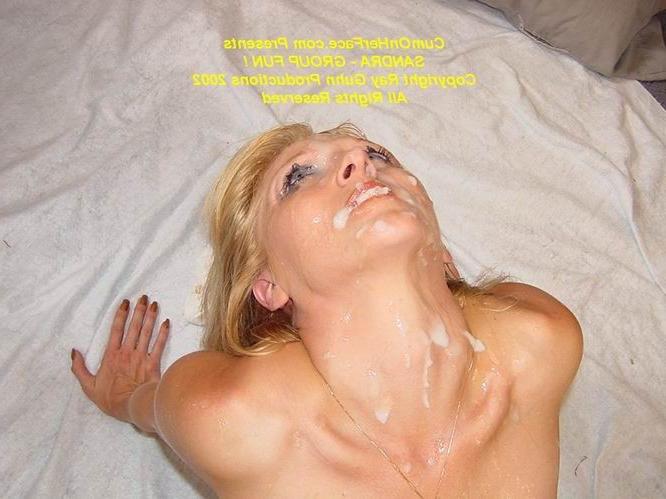 16P Blonde babe group messy facial