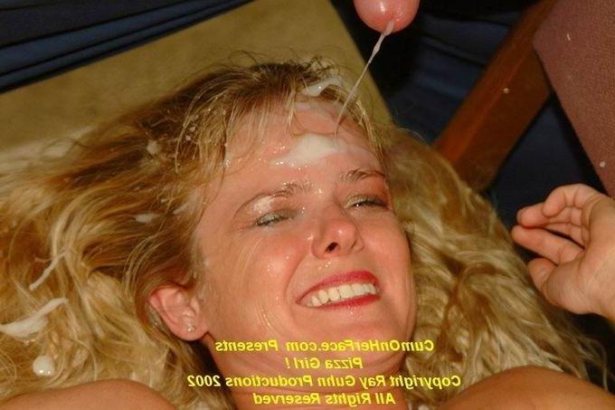 16P Blonde girl group messy facial