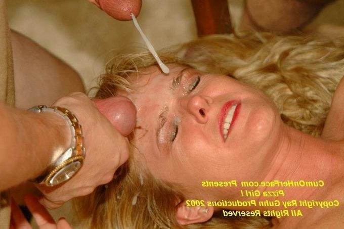 16P Blonde girl group messy facial