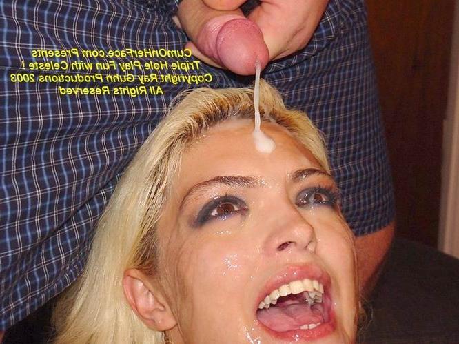 16P Blonde babe group messy facial