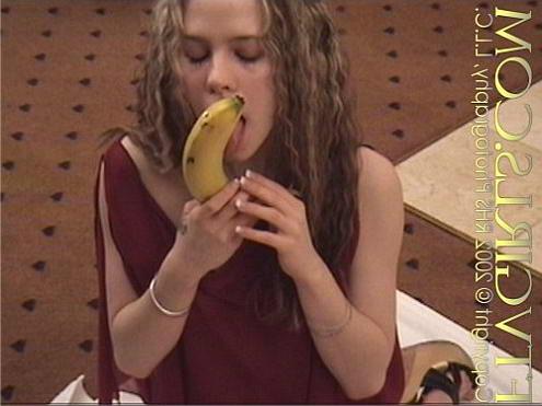 20P Blonde showing ass doing banana
